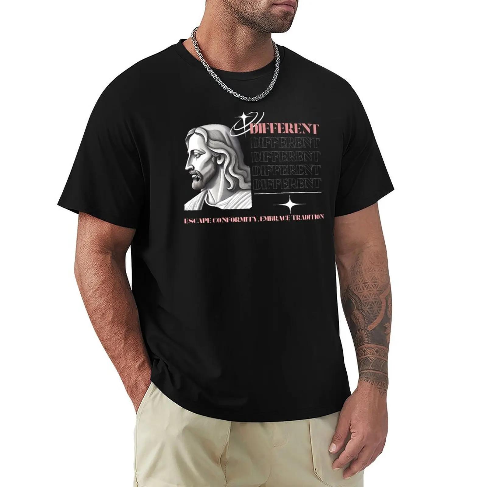 ESCAPE CONFORMITY EMBRACE TRADITION T-Shirt Casual Minimalist Short Sleeve Top