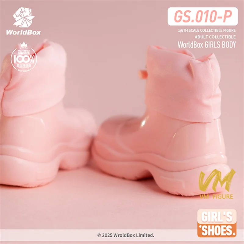 Worldbox GS010 Escala 1/6, Botas de lluvia con cordón para niña, zapatos huecos, modelo apto para soldado femenino de 12 pulgadas, figura de acción, cuerpo, muñecas, Juguetes