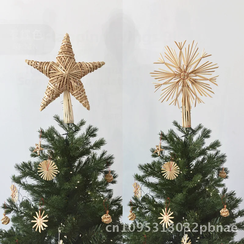 

Подвеска-звезда NUCHI из пшеничной соломы, маленькая, в форме снежинки, для украшения елки, натуральная, экологически чистая, для подвешивания