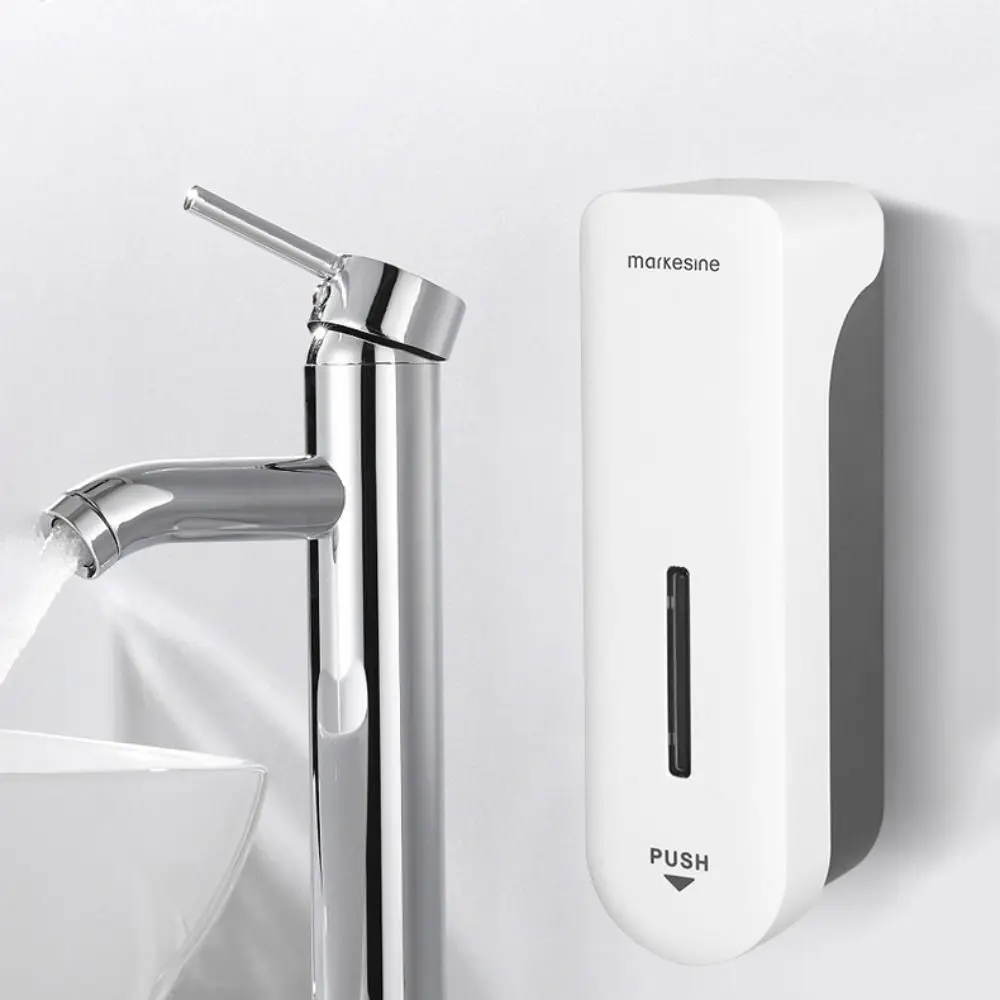 

Wall Mounted No-Drill Soap Dispenser Anti-Drip Design Liquid Soap Wall Mount Soap Dispenser Press Pump Large Capacity