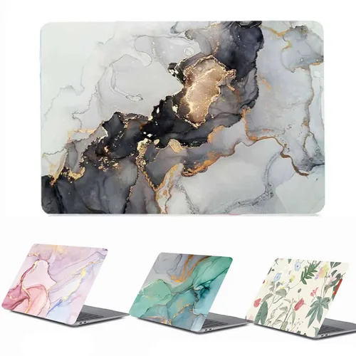 Imagen 1 del producto Funda de ordenador portátil con flores de mármol para Macbook Air 13,6 M4 15 M3, funda dura para Mac Book Pro 13 M1 M2 14 M4 16 2025, accesorios