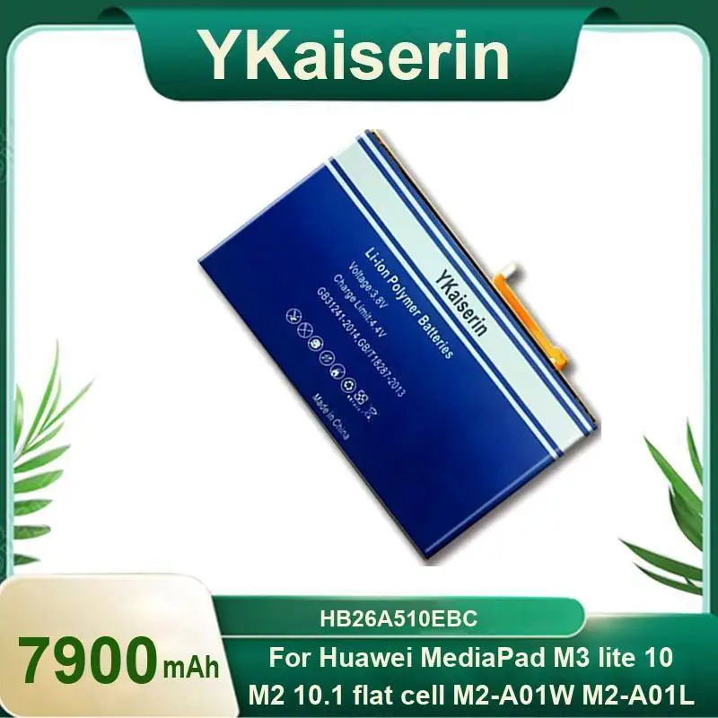 For Huawei Mediapad M3 Lite 10 M3lite M2 10.1 Flat Cell M2-A01W M2-A01L Tablet Battery Long Lasting HB26A510EBC 7900mAh
