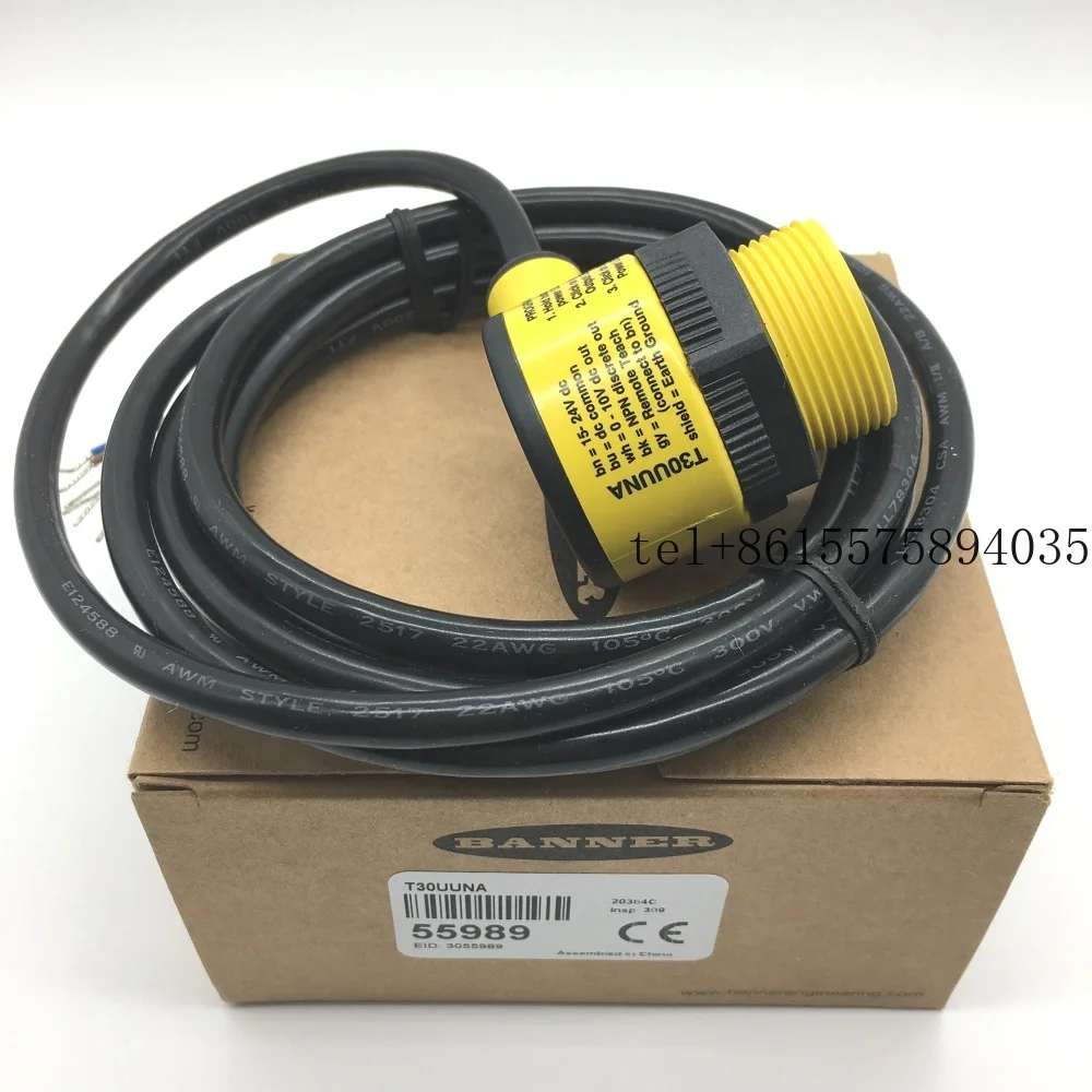 Ya, Spesial Akhir Tahun Diskon Besar NPN T30UUNA 55989 Sensor Ultrasonik dengan Kepala Ulir 30 mm Jangkauan Deteksi 150 mm hingga 1000 mm