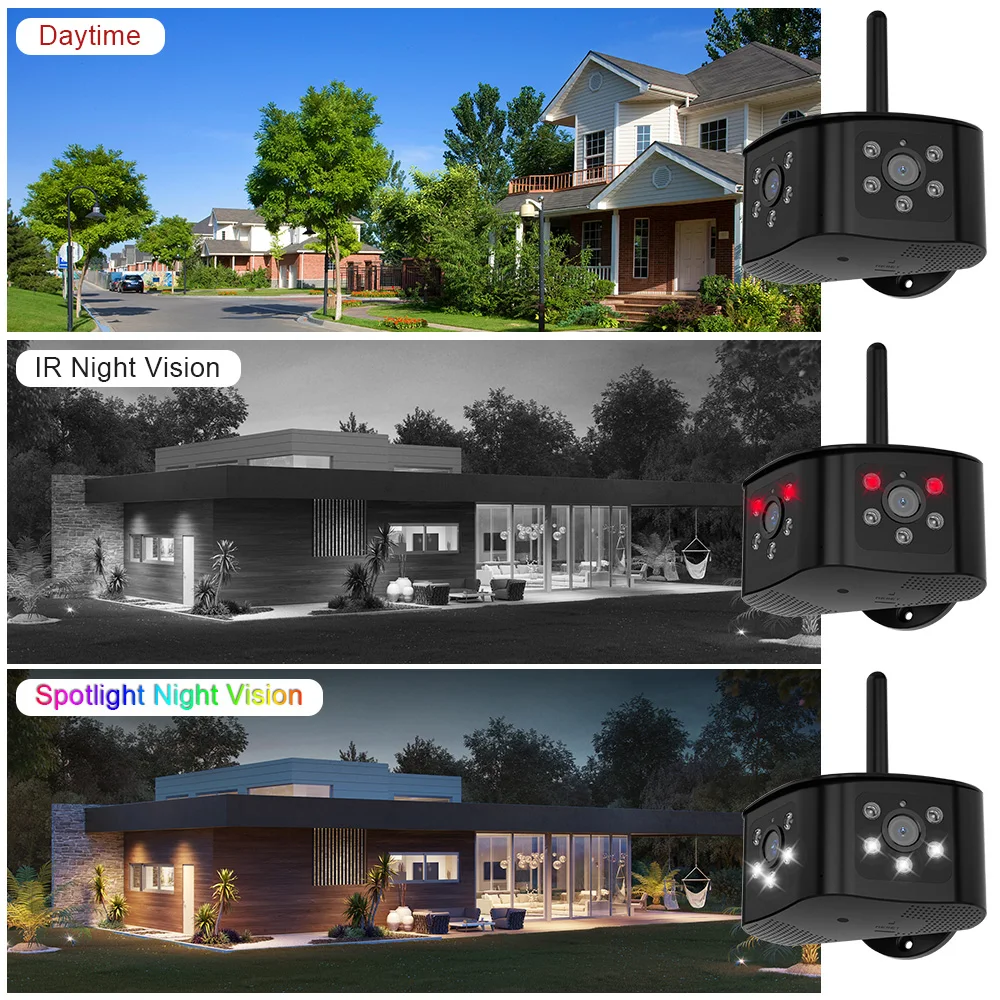 Anpviz HD 4K 8MP WIFI Dual Lens Panoramic Fixed Camera Outdoor 180° Wide Viewing Angle 6MP AI Human Detection Security Camera