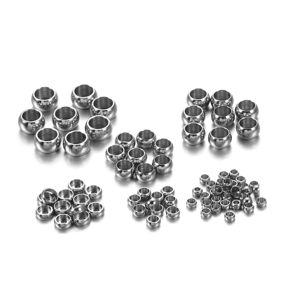 100/120Pcs 1.5/2/2.5/3/3.5/4mm Stainless Steel Round Crimp End Stopper Spacer Beads  for DIY Jewelry Making Supplies ﻿Accessorie view 3