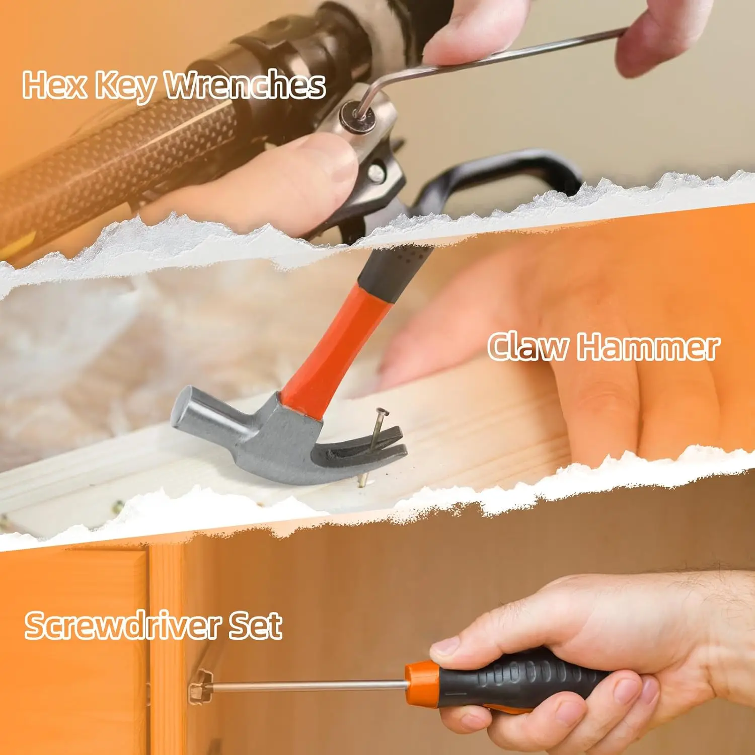 45-Piece Basic Tool Kit with Plastic Case, Ideal for Home Repair, Outdoor, Office & Dorm