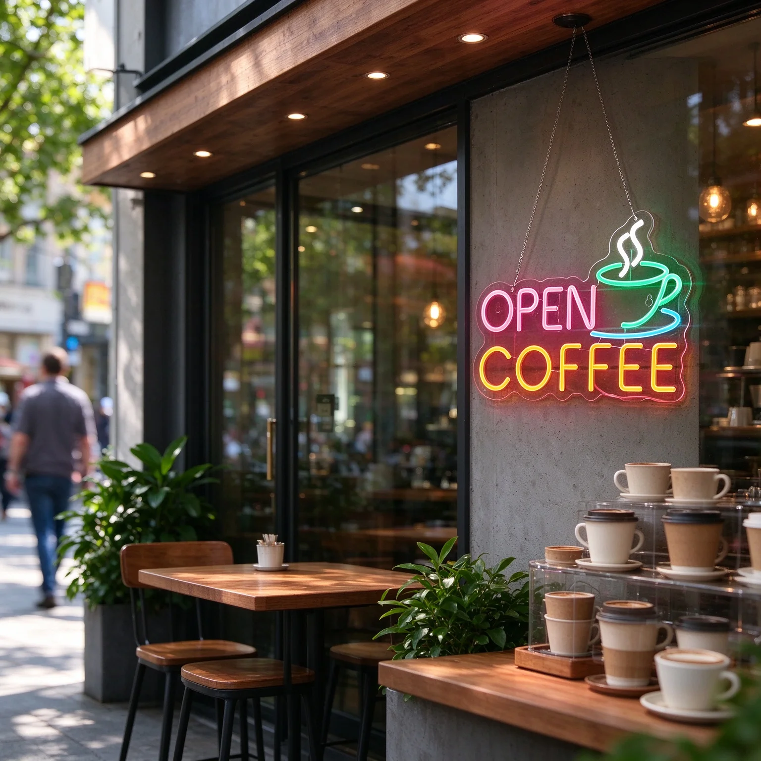 1 coffee cup neon light wall decoration light LED acrylic luminous light board wall mounted coffee shop dessert shop decoration