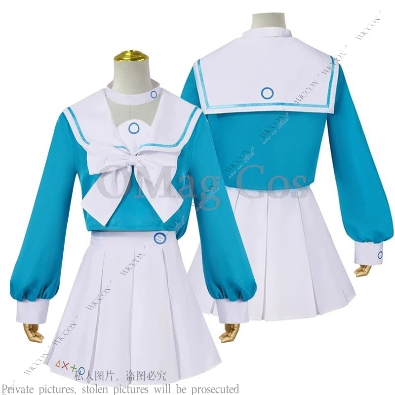 Alona-Disfraz de Anime Blue Archive, uniforme escolar JK Sailor para Halloween, Carnaval, vestido azul para mujer