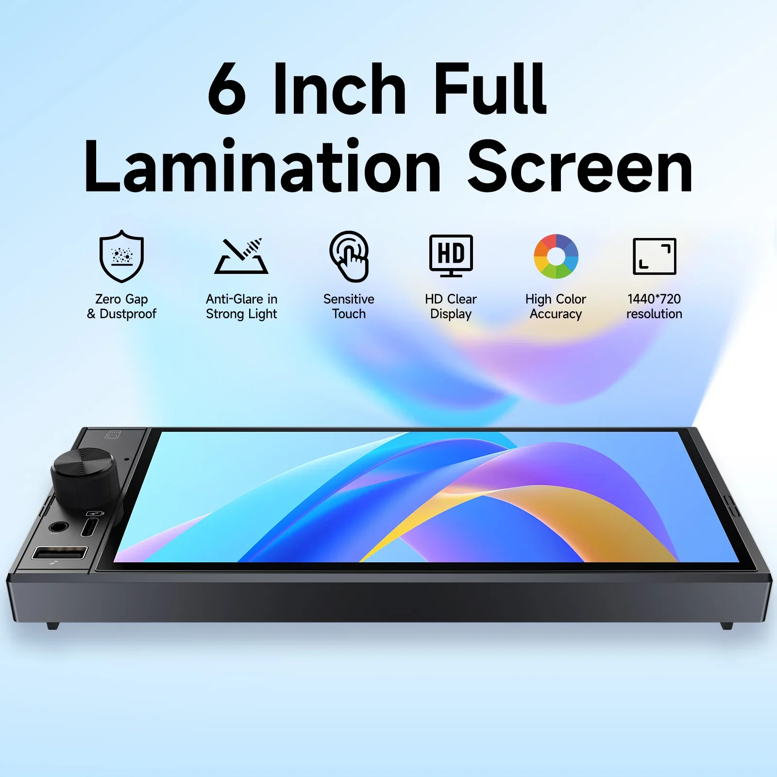 JIUYIN 1DIN MP5 Player Car Radio Wireless Carplay Android Auto Car Audio 6 inch IPS Screen BT USB Type-C FM Auto Radio Stereo