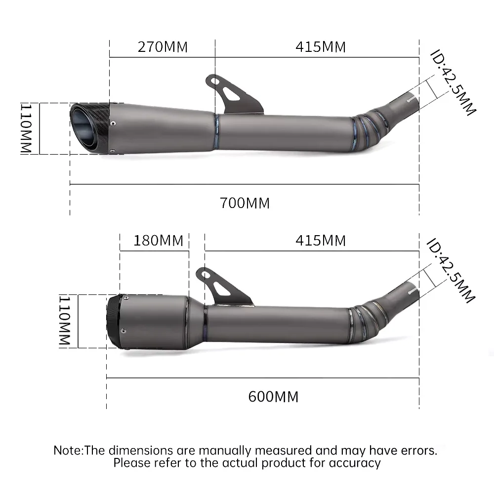 Motorcycle Exhaust System Slip on For Gsx250 Gsx250R Dl250 Gsx 250 250R Moto Titanium Alloy Exhaust Modified Middle LInk Pipes