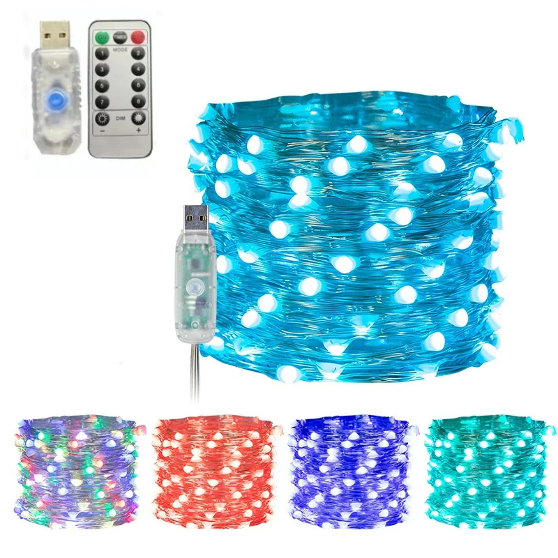 Guirnalda de luces Led con Control remoto, lámparas de decoración para bodas, vacaciones de Navidad, guirnaldas de hadas, 8 modos, 5M, 10M, 20 M, 30M