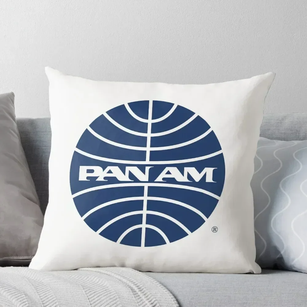 Pan Am Mid 1950s Globe Inverted Throw Pillow luxury sofa pillows autumn decoration pillow