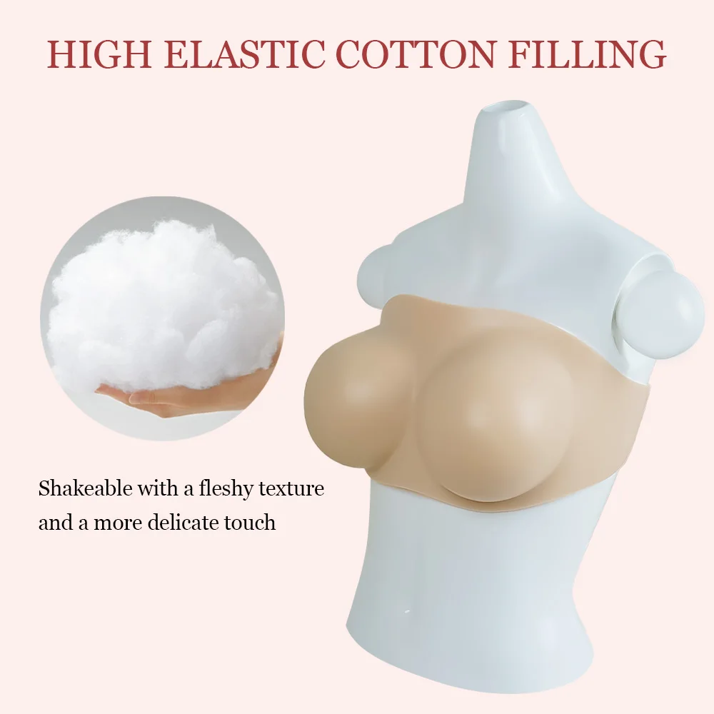 แผ่นเสริมหน้าอกปลอม ซิลิโคนเจล เติมเต็มหน้าอก รูปทรงเหมือนจริง แบบไม่ต้องใช้สายรัด สำหรับครอสเดรสเซอร์ แดร็กควีน และคนข้ามเพศ