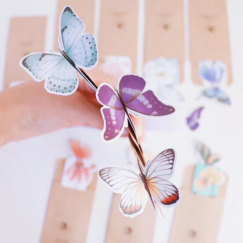 3D Butterfly Bookmarks Fashion Cute School Supplies Student Bookmark Paper Bookmark Stationery 책갈피 закладкизакладка для книг