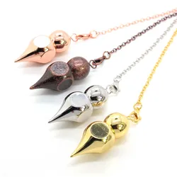 Brass Copper Metal Pendulum For Dowsing Divination Balancing Body Healing Chakra Reiki Spiritual Antique Pendant Pendule Pendulo