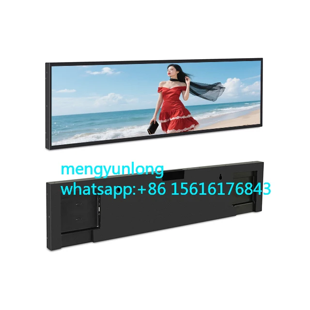 

37.7 Inch Ultra-Framed AD Player Double Side Strip LCD Display Stretched Bar Screen Advertising Cars Companies Hospitals