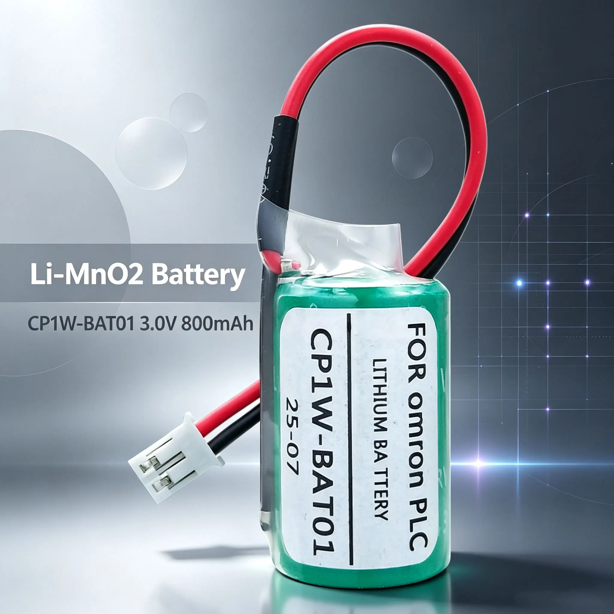 JCBCH CP1W-BAT01 3V Li-MnO2 Battery is suitable for Omron CP1e/CP1H/CP1L industrial control servo programmer CR1/2AA