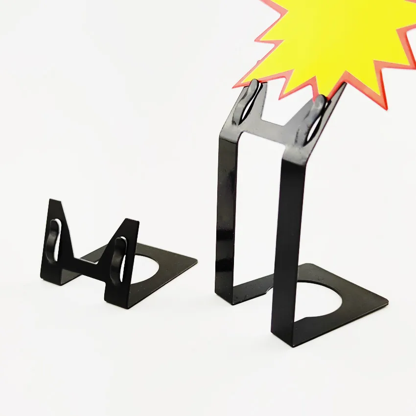 POP Price Label Tag Paper Sign Card Display Clips Holders Stands Metal Stainless Steel L Type Bread Shop Promotions 30pcs