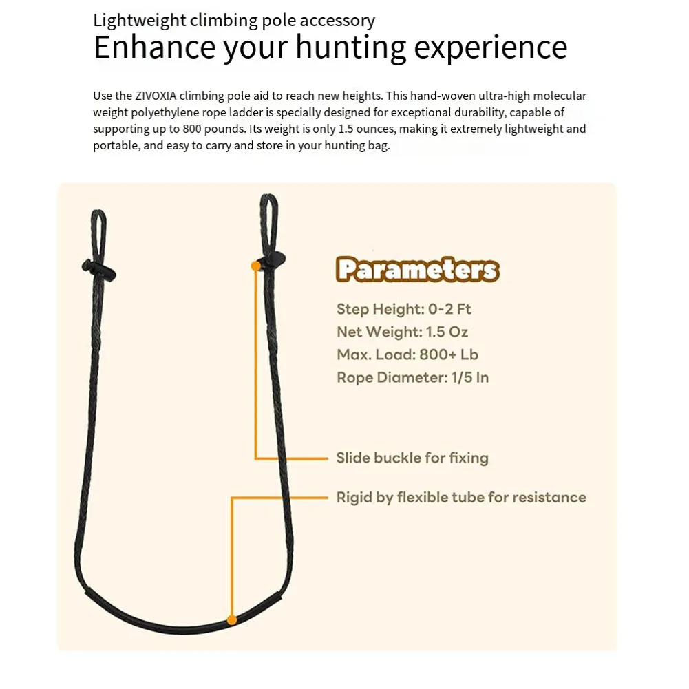 ملحق تسلق بمساعد خطوة واحدة لليد الصيد لخطوة حامل شجرة مضفرة مع أنابيب مرنة وخفيفة الوزن #1