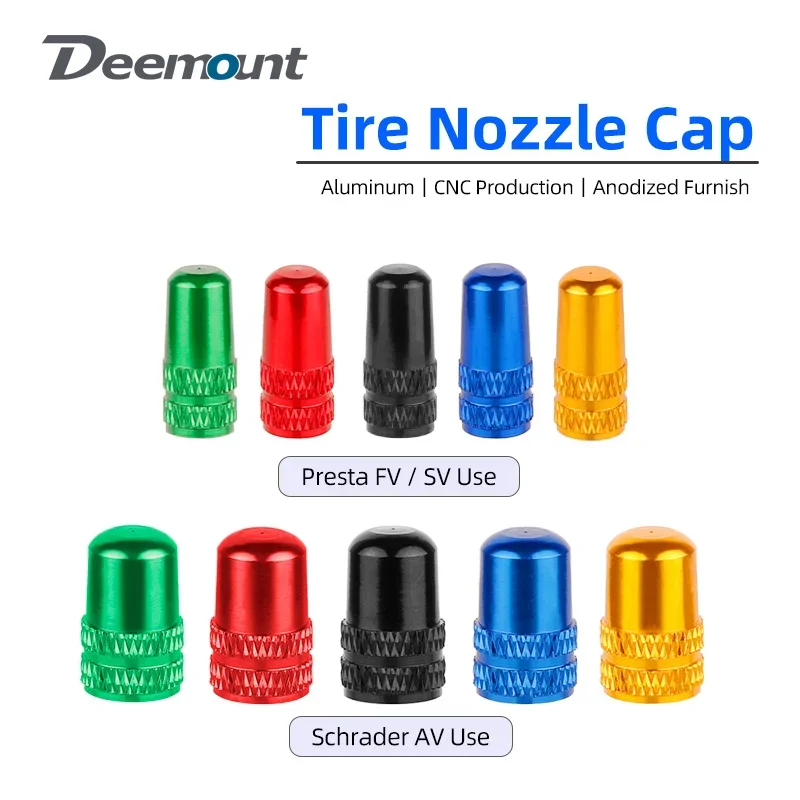 10PCS AV Wheel Tire Valve Cap W/ Seal Ring for Car Trunk Scooter Track Bike Aluminum Nozzle Dustproof Cover Presta Schrader Part