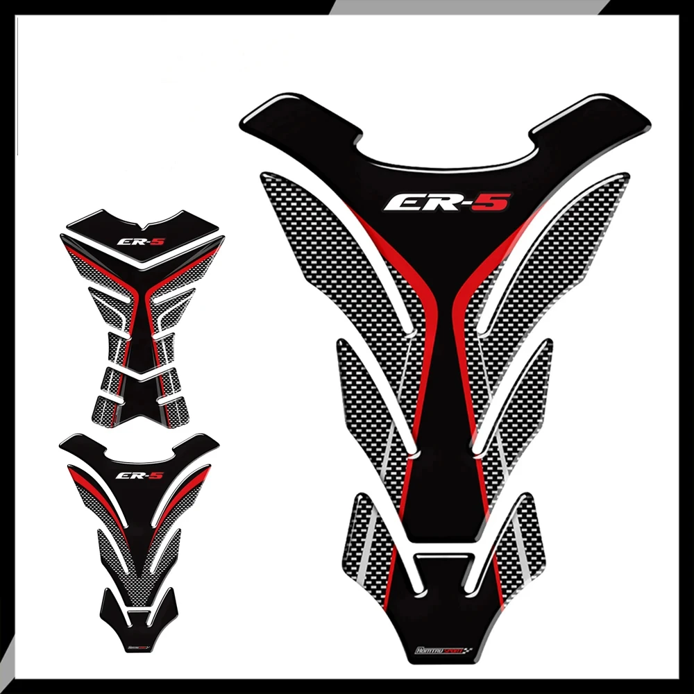 

For Kawasaki ER5 ER-5 ER 5 Tankpad 3D Carbon-look Motorcycle Tank Pad Protector Decal