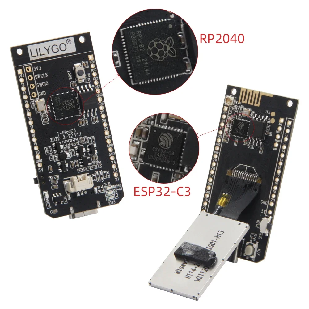 LILYGO® T-PicoC3 ESP32-C3 RP2040 Wireless WIFI Bluetooth Module Development Board Dual MCU 1.14 Inch ST7789V Display for Arduino