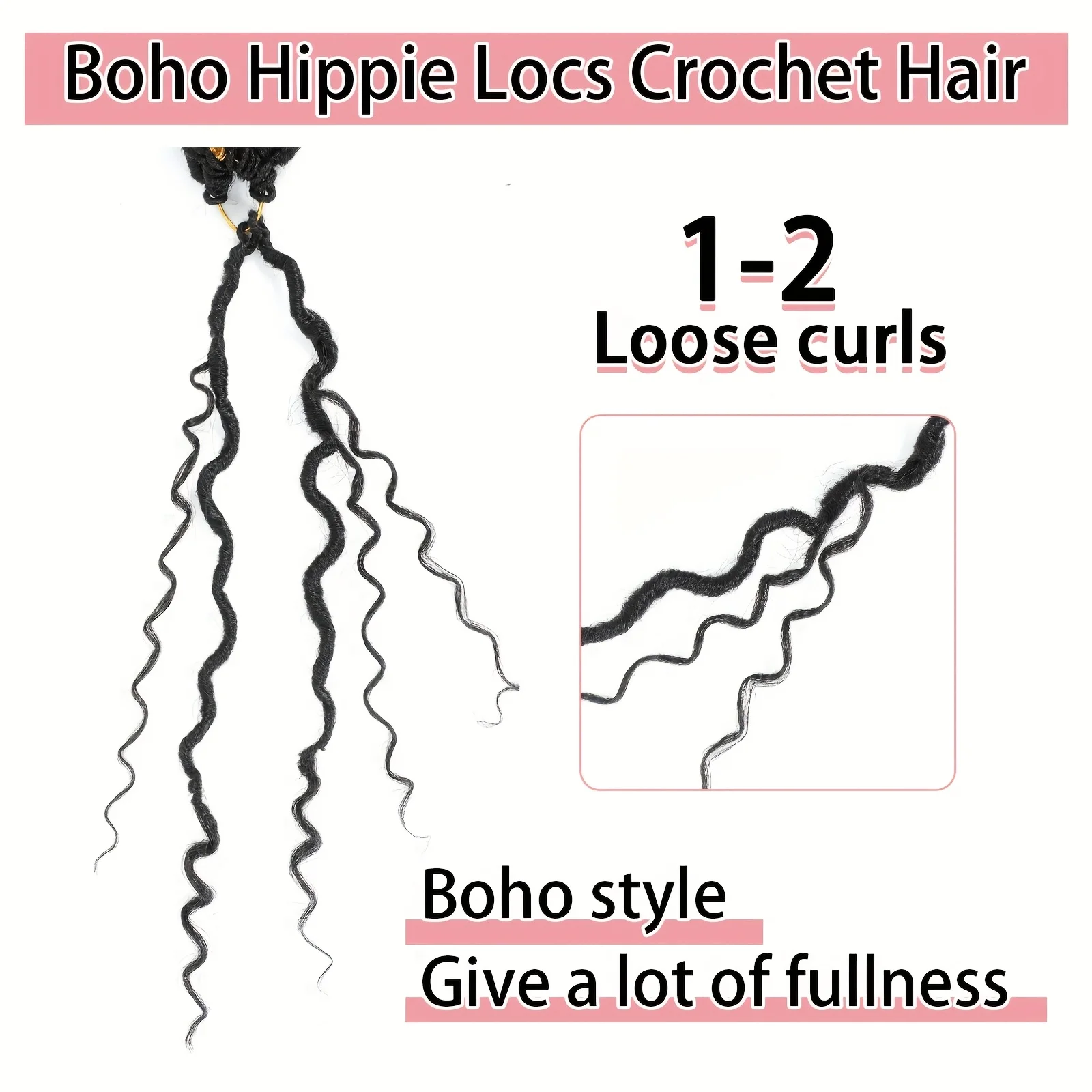 Goddess Locs 크로셰 헤어 익스텐션 - 14인치 3팩 사전 루프형 인조 Locs 보호 스타일(여성용 곱슬 끝 포함)
