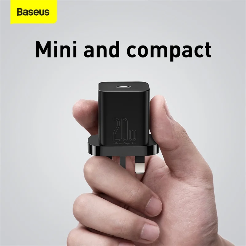 Baseus 20W Fast Charger For iPhone 15 14 13 12 PD Charger Super Si Uk Plug Fast Charging For iPad Quick Charge 4.0 Phone Charger