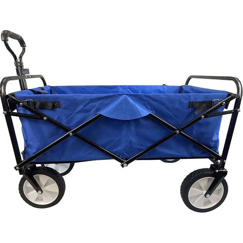 

Sturdy Collapsible Utility Cart with Heavy-Duty Wheels and Carrying Case in Blue