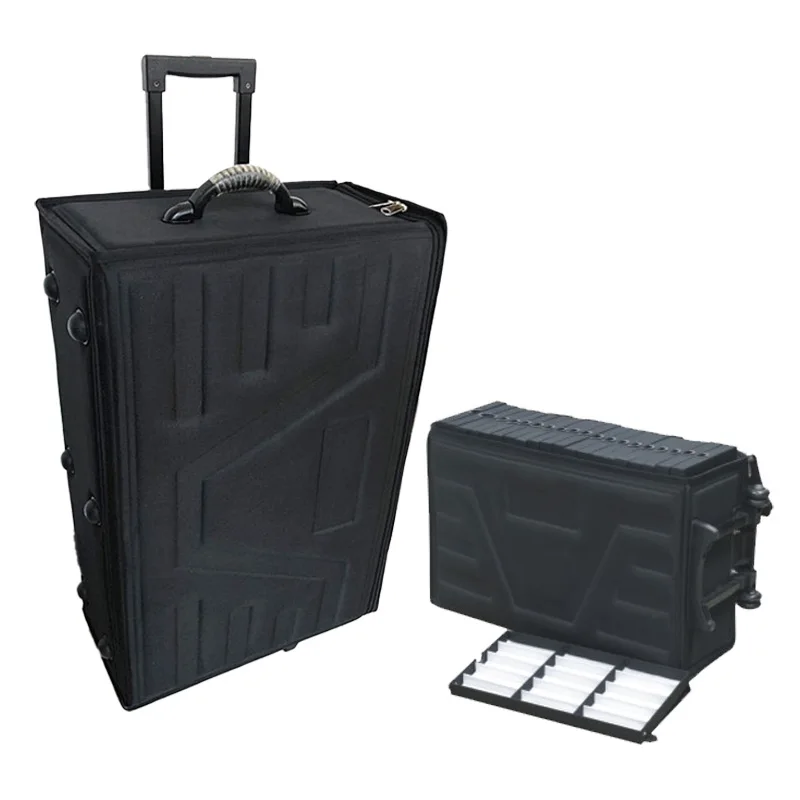 Eyeglass Travel EVA Suitcase for 240/300 Optical Frame or 144 Sunglass with Retractable Puller Wheels