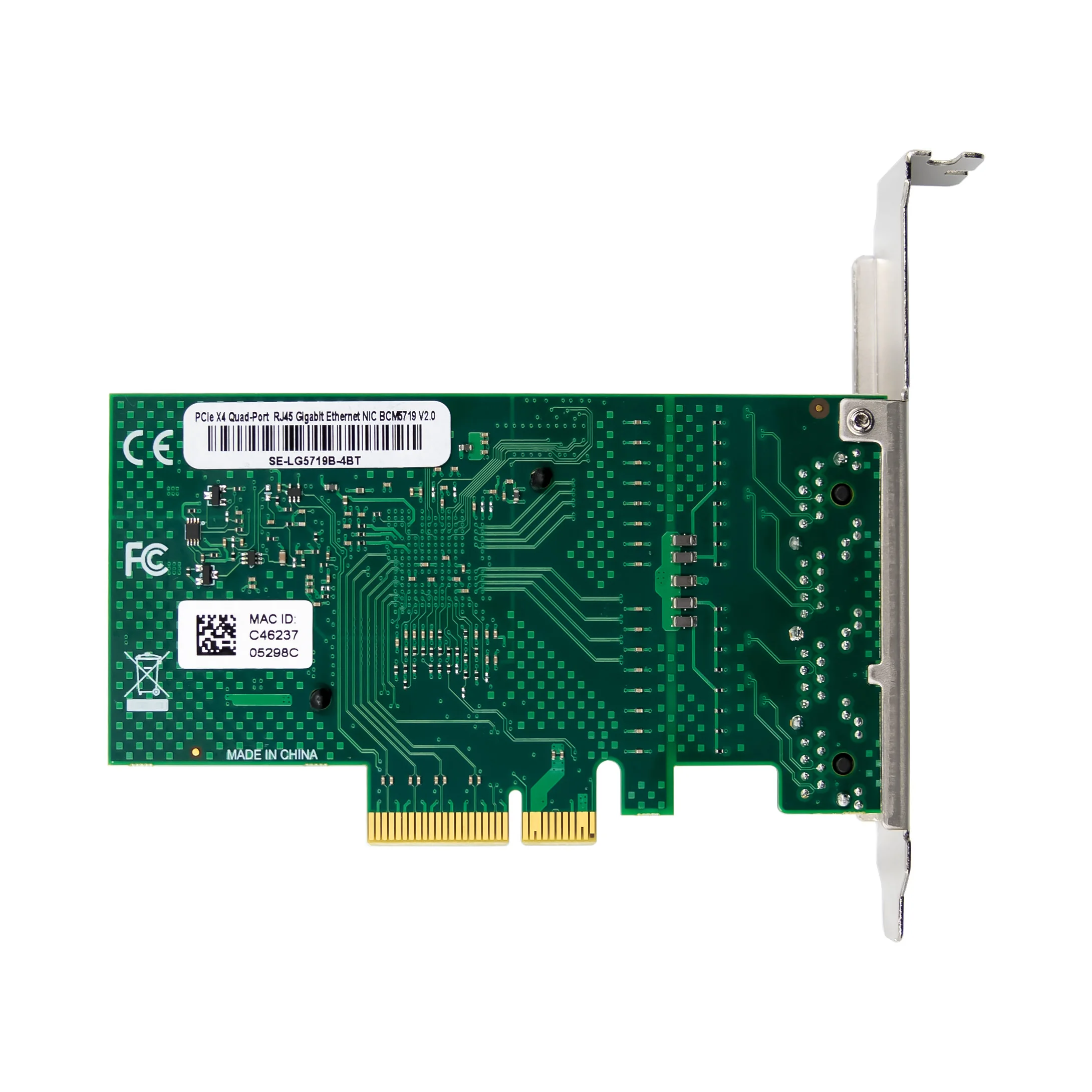 SUNWEIT ST7484 carte réseau Gigabit PCIe X4 avec Interface Ethernet Quad-Port BCM5719 filaire externe en Stock