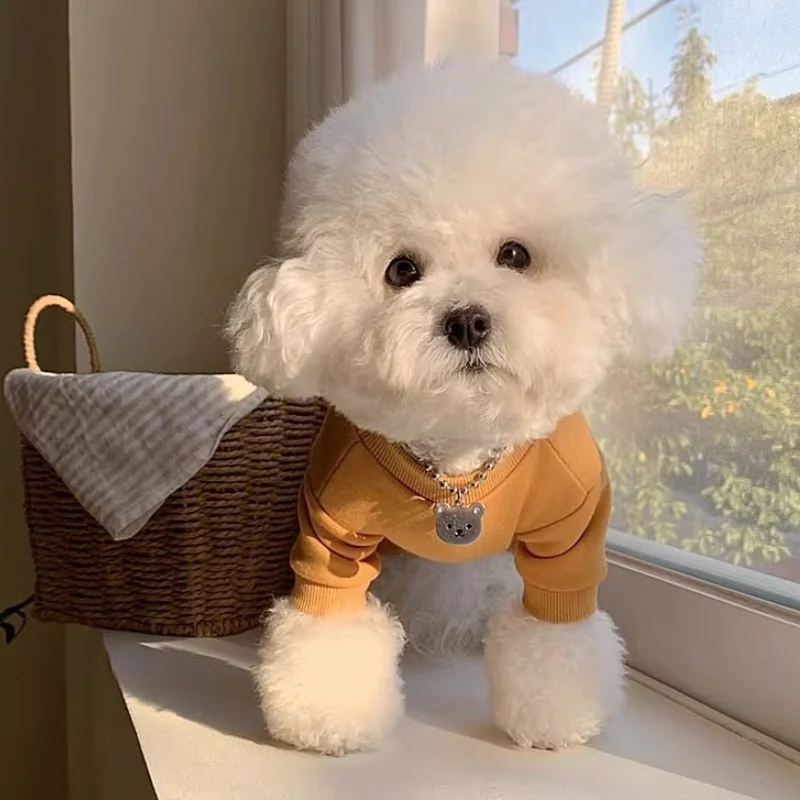 Warm Soft Dog Jumpsuits Fashion Dog Clothes Leisure Puppy Hoodies Cute Solid Cat Pajamas Pet Sweatshirts Chihuahua Dog Costumes