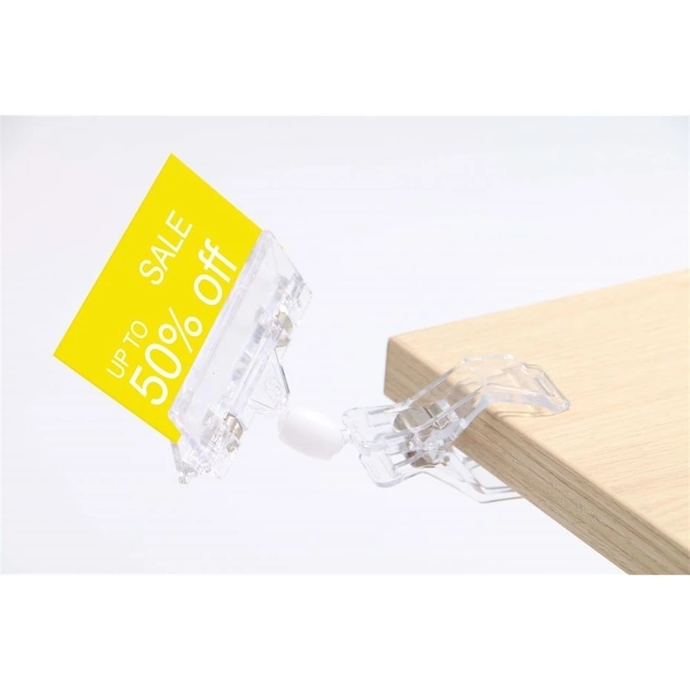 Clear Pop Plastic Sign Display Price Label Tag Promotion Clips Holders In Supermarket Retails 8x11cm Label Holder Photo Clip