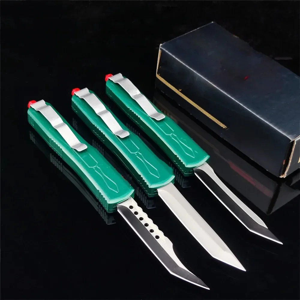 MIC Series EDC Hunting Tactical Knife 440C Blade Pocket Knives Green Zinc Alloy Handle Camping Survival Utility Outdoor Tool