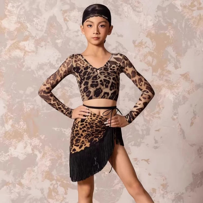 

Детский сценический костюм для латинских танцев для девочек, топ или юбка для бальных соревнований, детская профессиональная одежда для выступлений