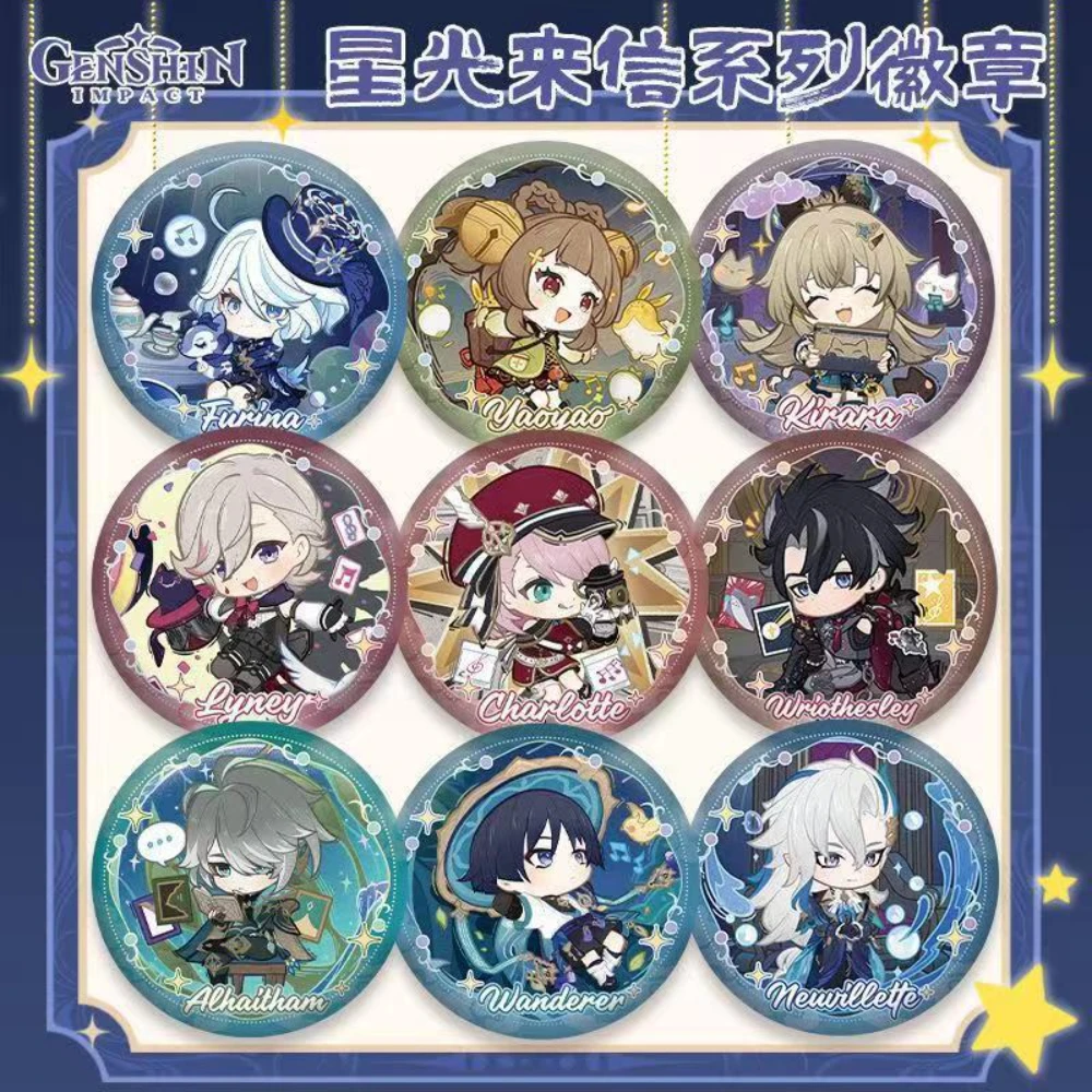 Game Genshin Impact Furina Neuvillette Wanderer Alhaitham Wriothesley Charlotte Lyney Kirara Dehya Lynette Yaoyao Badge Gift