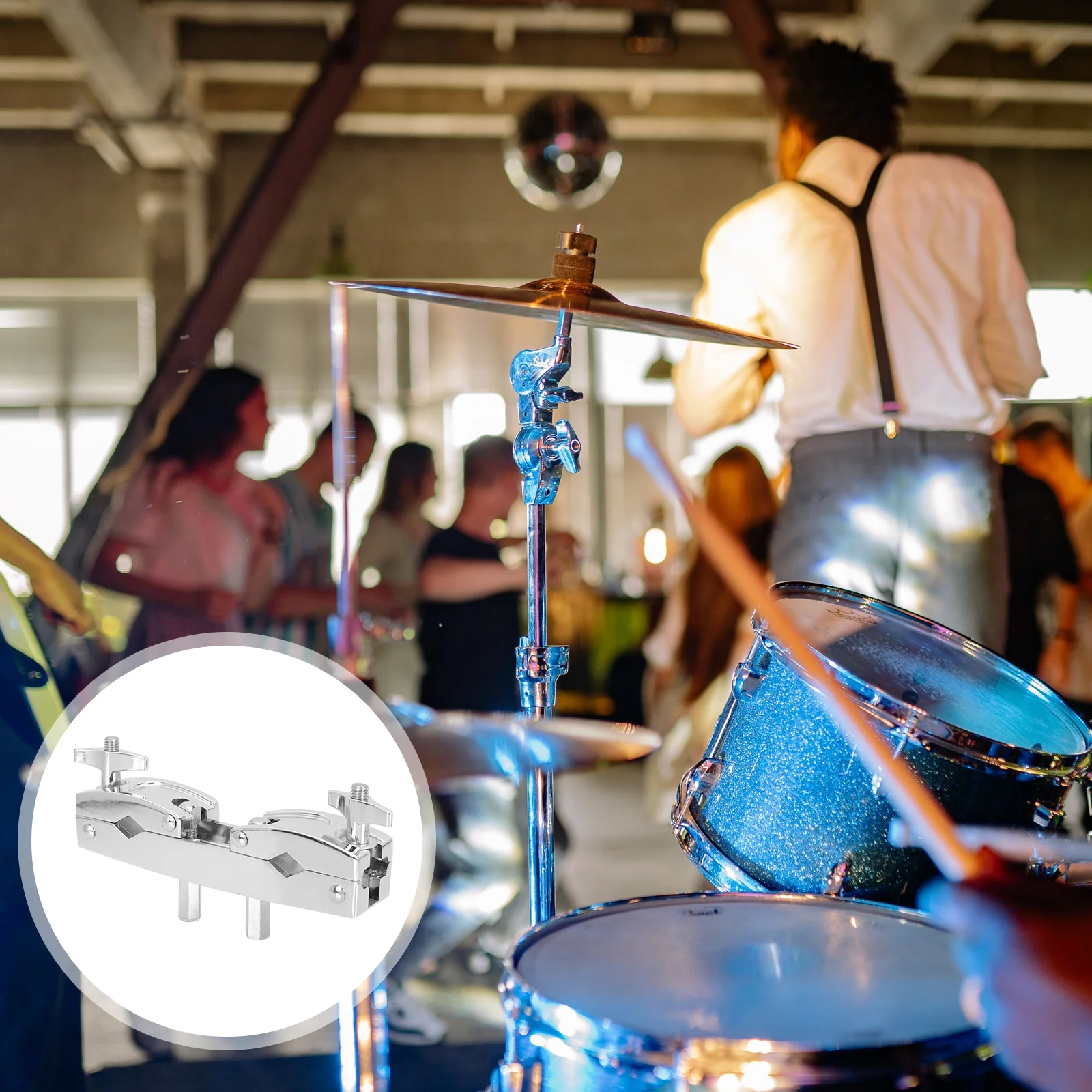 

Connector Clip Cowbell Extension Tailoring Bass Drum Accessory Kit Accessories Iron Hoop Mounted Clamp Holder