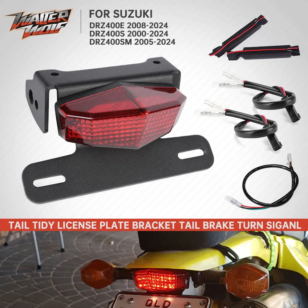 For Suzuki DR-Z400 DRZ400 DRZ DR-Z 400 S/E/SM Tail Tidy Fender Eliminator Kit License Plate Bracket Tail Brake Turn Signal Light