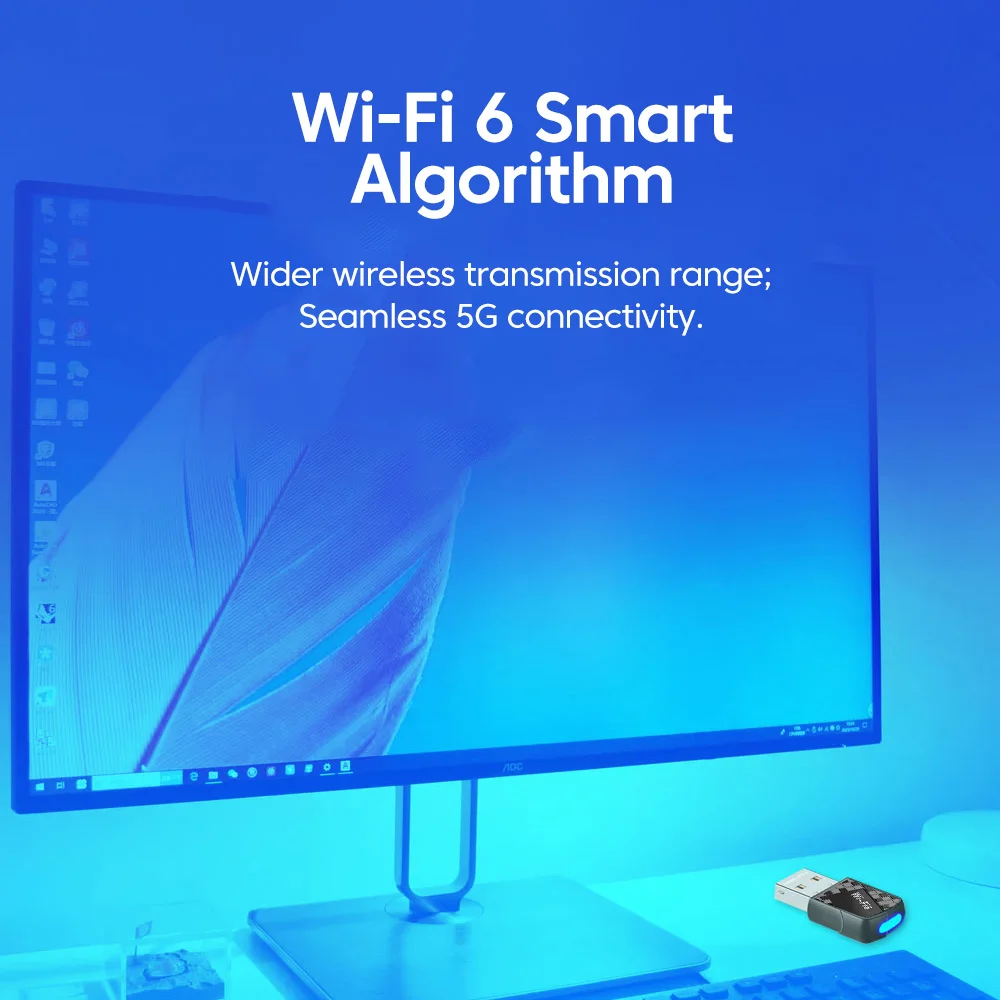 WiFi 6 AX900 Bluetooth 5.4 Usb Wi Fi Adapter 2in1 Dongle 2.4G&5GHz 600Mbps Wireless Network Card For PC DriverFree WiFi Receiver