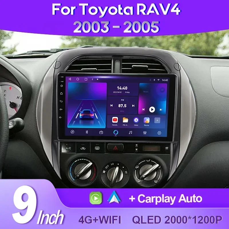 

QSZN For Toyota RAV4 2 CA20 CA20W XA20 2003 - 2005 2K QLED Android 13 Car Radio Multimedia Video Player GPS AI Voice CarPlay 4G