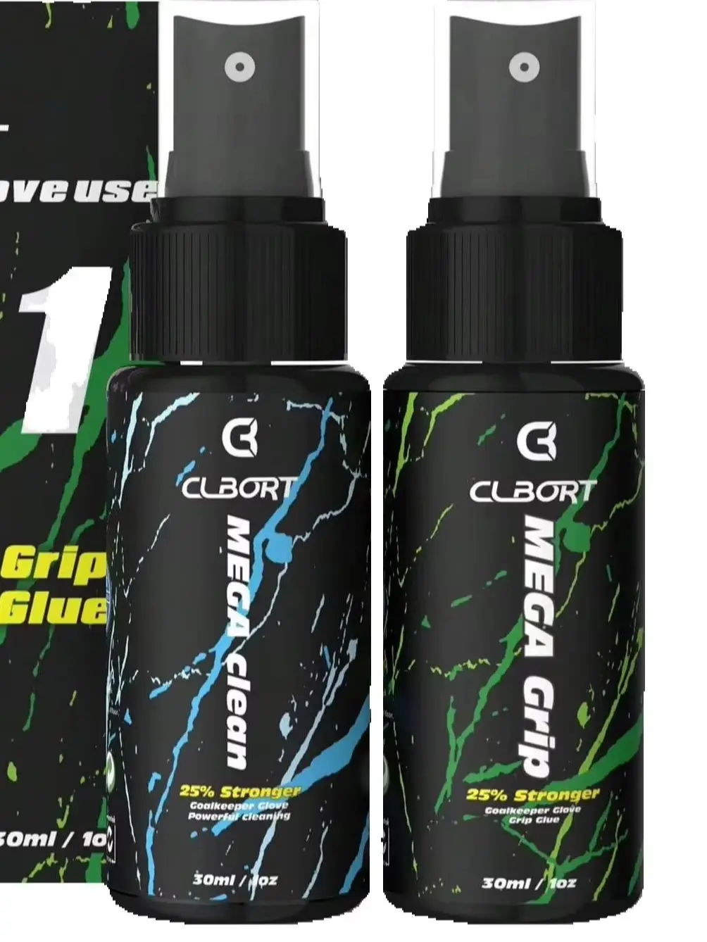 

Goalkeeper gloves tackifier 30ml+ cleaning agent 30ml combination