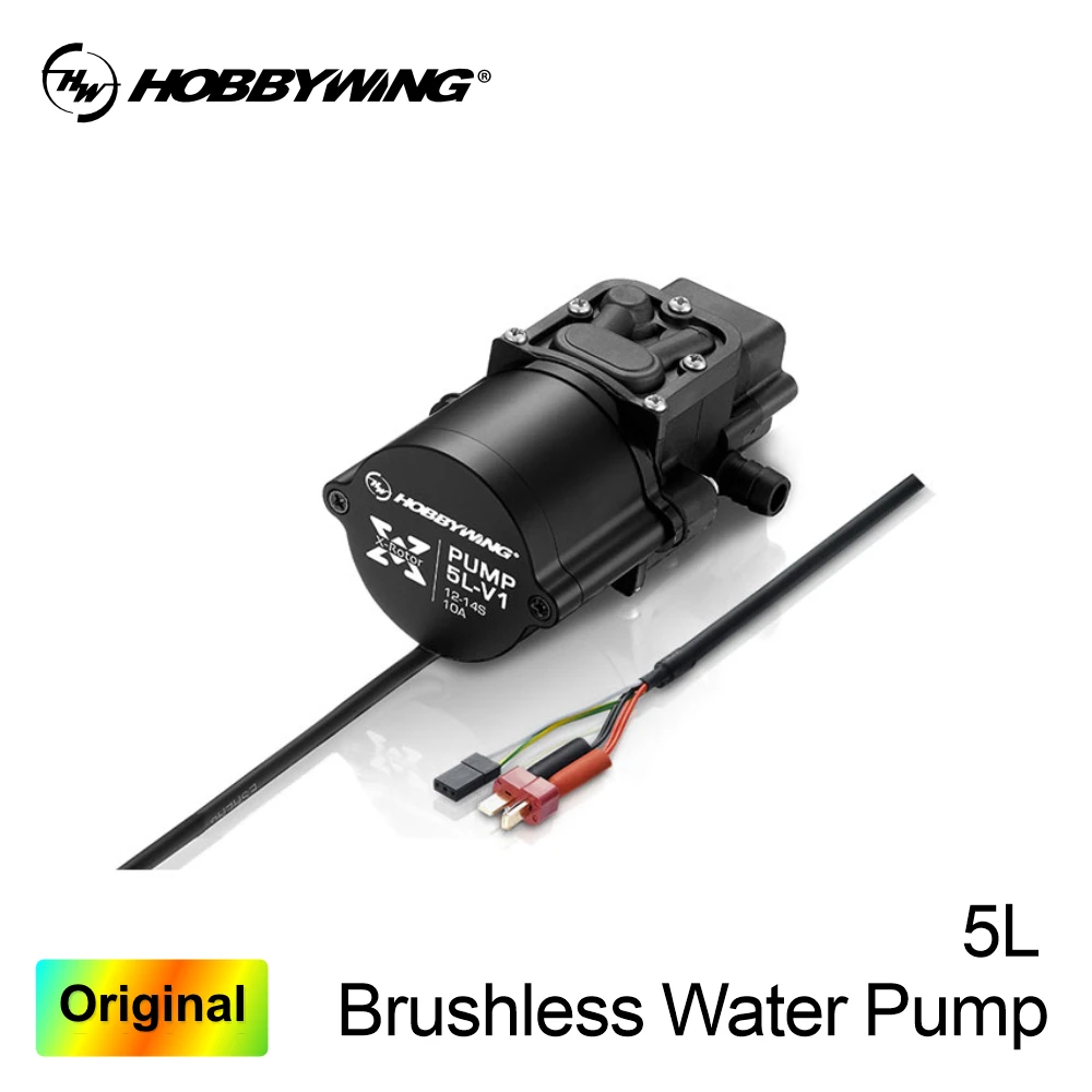 

Оригинальный бесщеточный водяной насос Hobbywing (цельный) для сельскохозяйственных дронов, 5 л, стабильный и долговечный, срок службы 500 часов, IP67