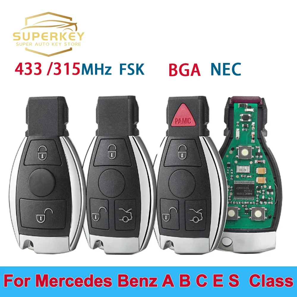 Superkey 3 Buttons Smart Car Key For 2000 - 2010 2000+ Mercedes Benz A C E S Class 433 315 MHz Fsk Sprinter Viano Vito BGA Chip