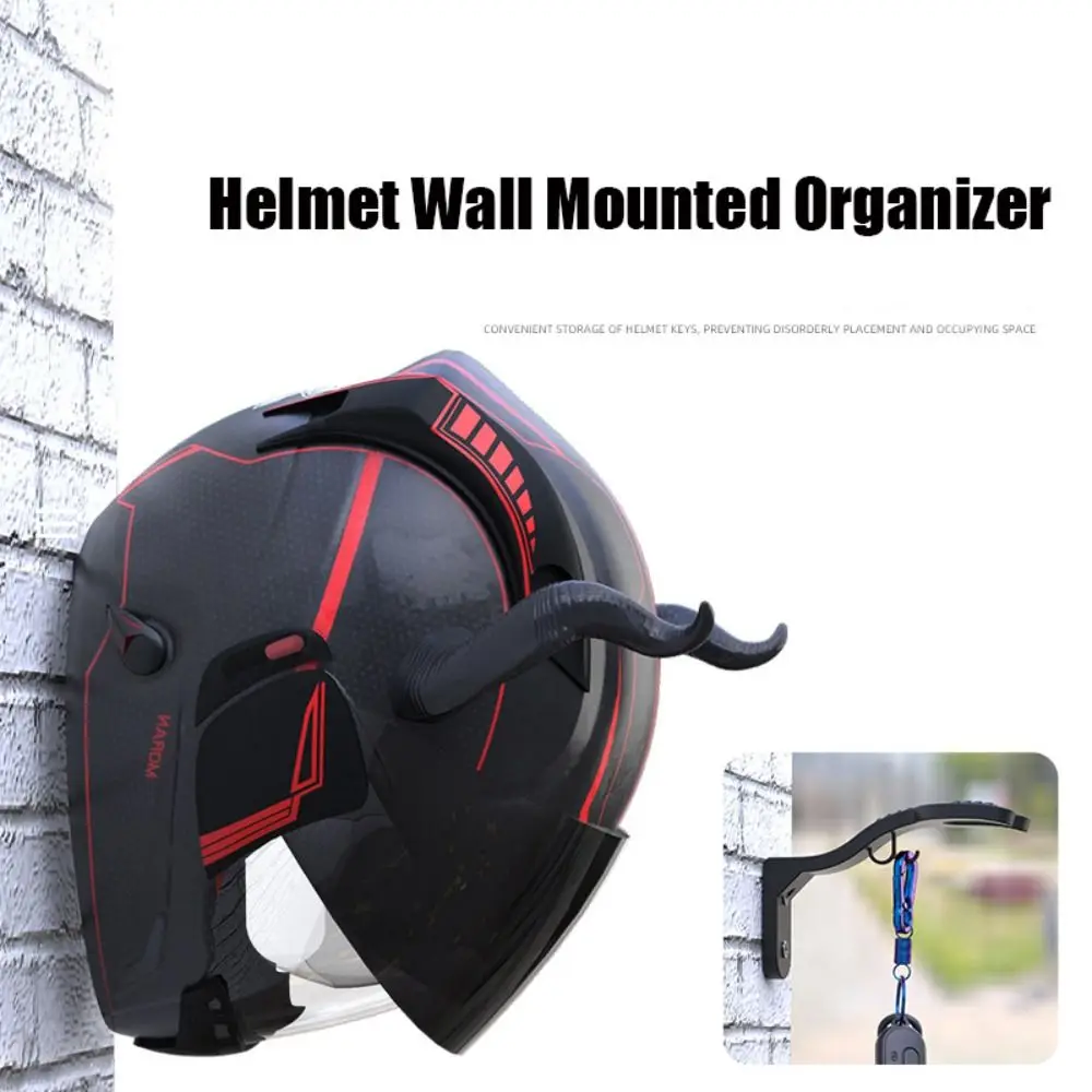 Wall Mounted Wall Mounted Organizer Space Saving Punch Free Helmet Hanging Rust-proof Waterproof Key Hat Wall Hanging