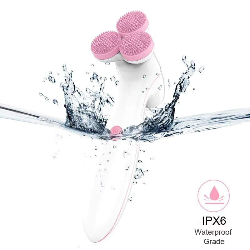 Escova de limpeza facial elétrica 3D de alta qualidade Ferramentas de cuidados com a pele Escova facial Escova de limpeza de silicone