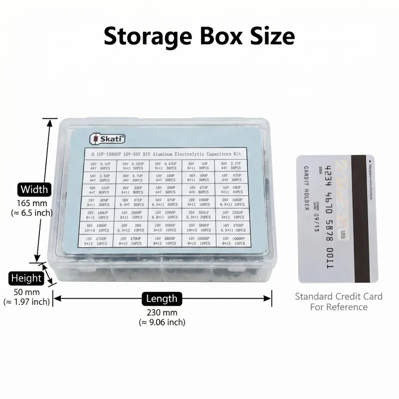 35 Models 970 Pcs Radial Lead Aluminum Electrolytic Capacitor Electrolysis Kit - For Scientific Experiments and Chip Development