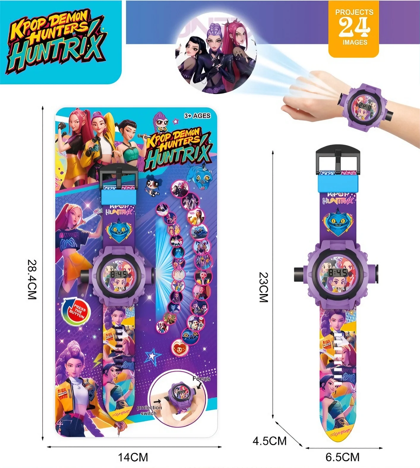 kpop الساحرة الصيادة فرقة 24 نمط ثلاثية الأبعاد ساعة الإسقاط سونيك عمل الشكل الاطفال الوجه ساعة العارض لعبة هدايا أعياد ميلاد للأطفال #1