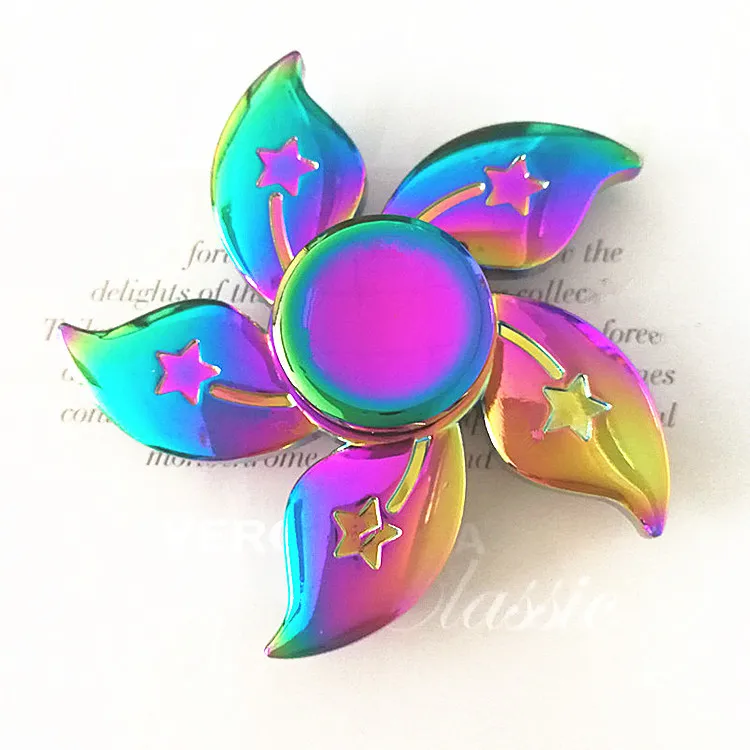 

Colorful Alloy Bauhinia Flower Cool Fingertip Gyro Toys Model Children Stress Relief Toys Leisure Entertainment Finger Gadgets