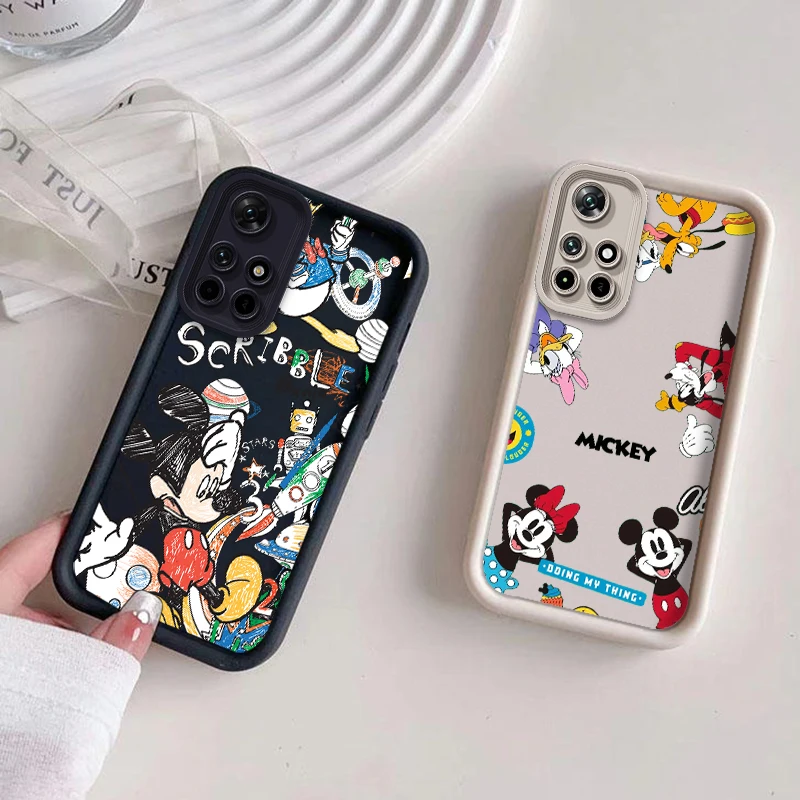 Disney The Mickey Mouse Family Shell For Xiaomi 14 12T 11 Lite POCO M3 X5 X4 X3 F5 F4 F3 F2 Pro Soft TPU Eye Ladder Phone Case