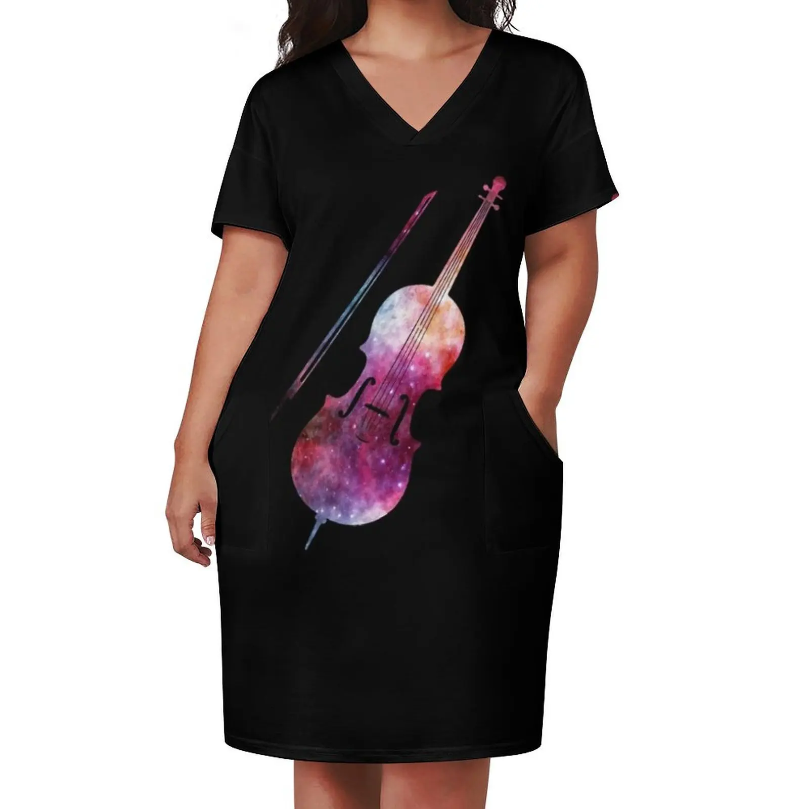 Galaxy Cello vector Loose Pocket Dress women's luxury party dress Summer women's clothing summer dresses women's evening dresses